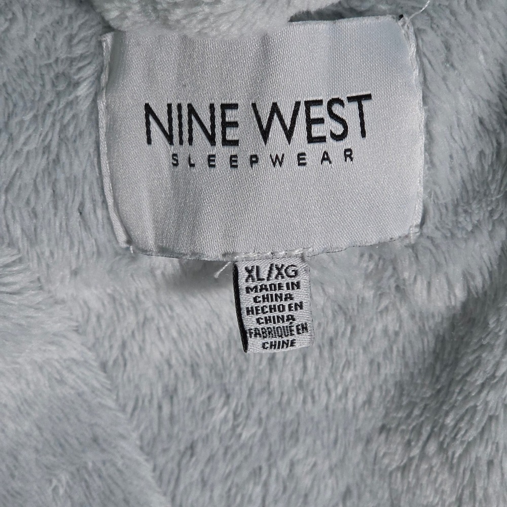 Nine West Sleepwear Women XL Plush Robe Zebra Stripe Shawl Collar Belted - Picture 4 of 5